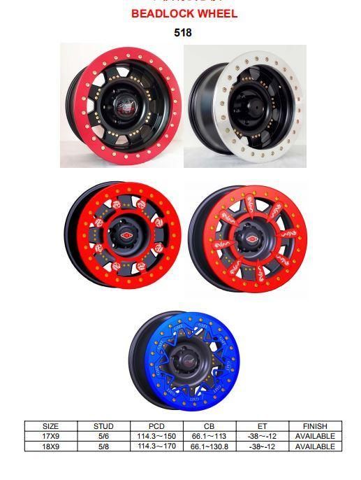 15 16 17 18 Inch Beadlock Alloy Wheels