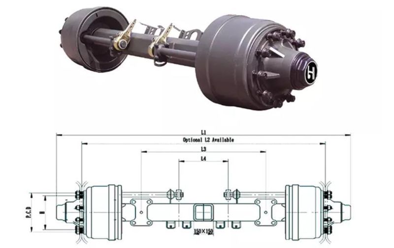 Heavy Truck Trailer Parts American Type Axle for Semi Trailer