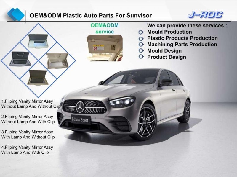 ODM OEM Customized Sunvisor Fliping Vanity Mirror Plastic Auto Spare Part for Car Motor Vehicle Automobile Body