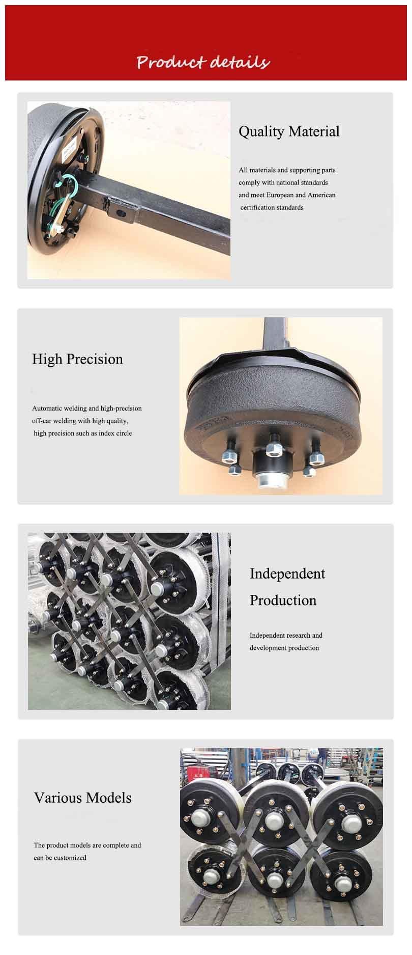 Factory Price Round Solid Utility Trailer Axle Assembly with 10 Inch Hub Drum Electric Brake