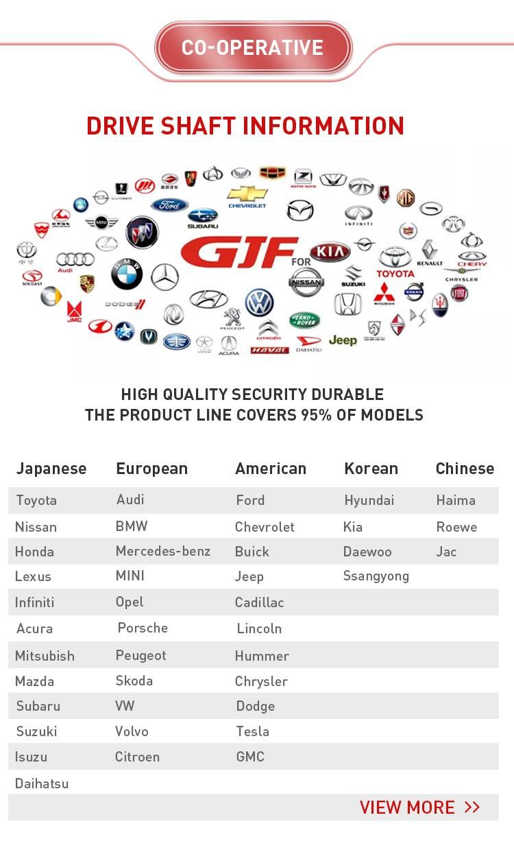 GJF Brand Shaft CV Joint Replacement Price for Mitsubishi Pajero V45 1990