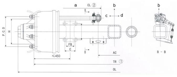 American Type Trailer Axle 13t