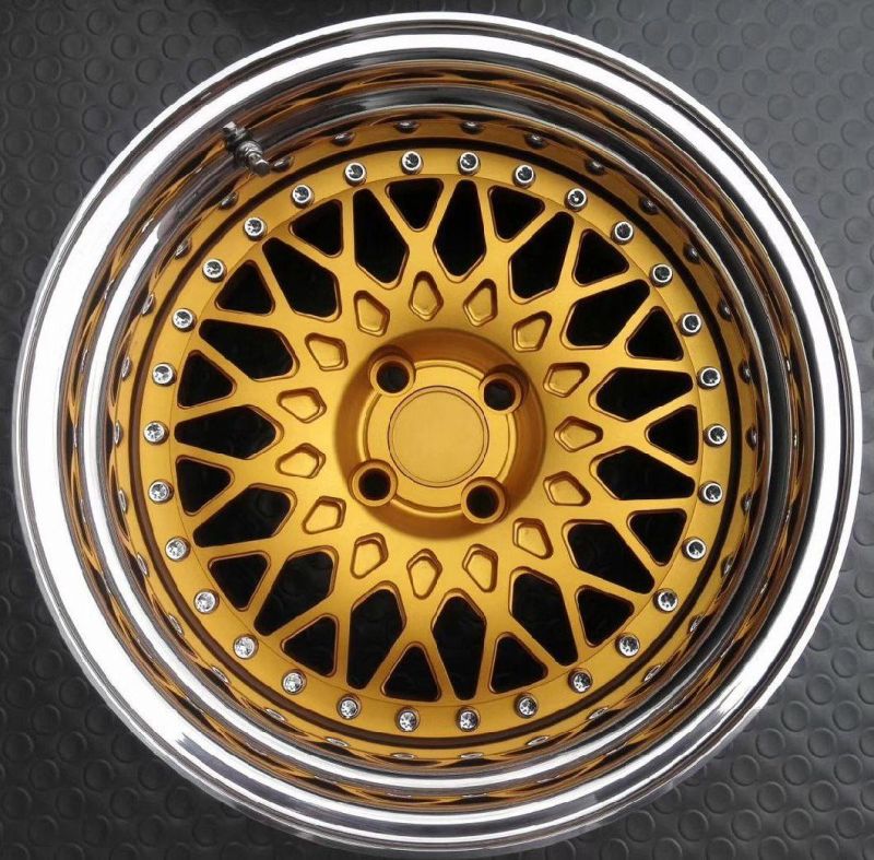 Custom 5X120 Golden Polished 2-PC Forged 18 Inch Car Sport Deep Dish Concave Alloy Wheels Rims