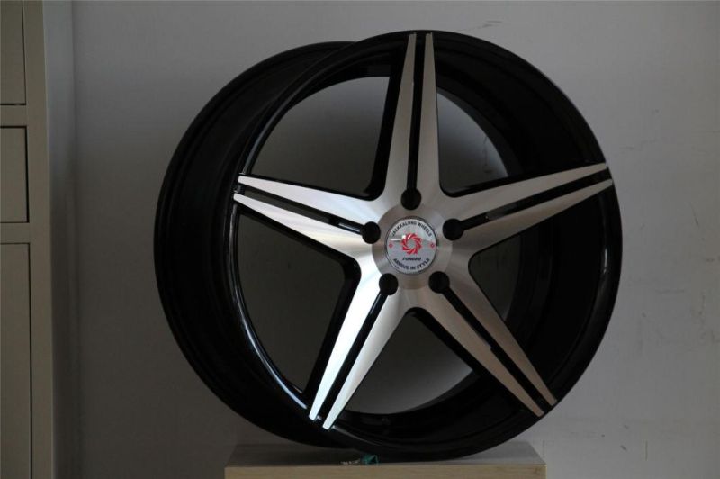 Concave Car Wheel Rim with Matt Black Machined Face