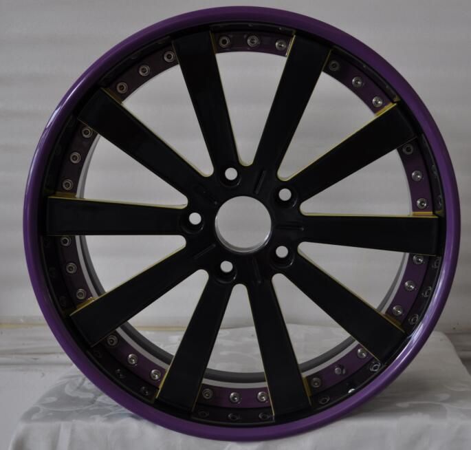 Aftermarket Design 2 Piece Forged 5X100/5X112/5X114.3/5X120 White Golden Chrome Forged Wheel for Car