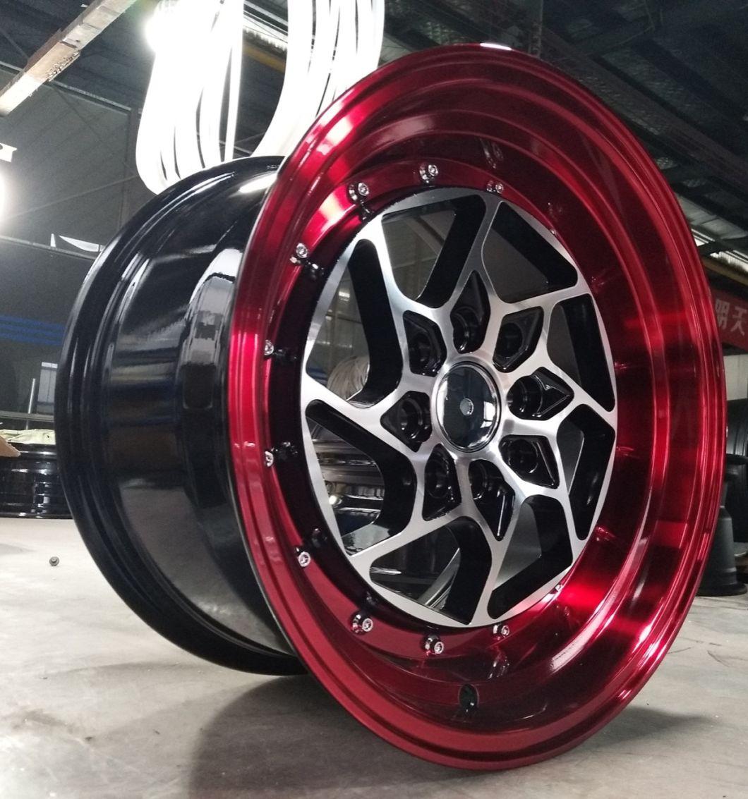 15inch Red Coating with Rivets Wheel Rim Tuner