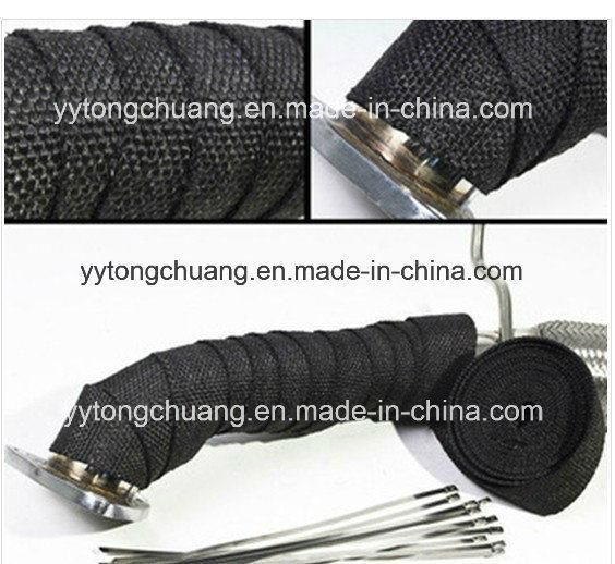 Black Fiberglass Exhaust Header Pipe Heat Insulating Wrap