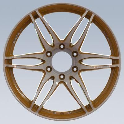 OEM/ODM Alumilum Alloy Wheel Rims 20 Inch 6X139.7 Yellow Machined Face and Lip Professional Manufacturer for Passenger Car Wheel