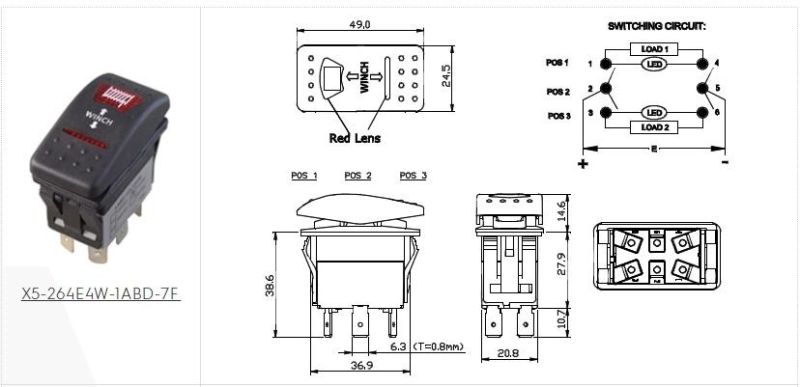 UL 16A VDC Rocker Switch