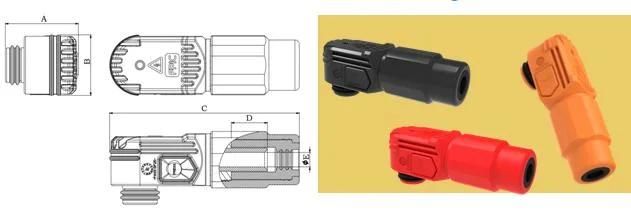 Fpic Black Color 500A 14mm Energy Storage Connector