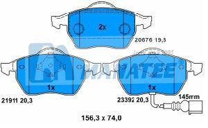 Front Disc Brake Pads for Volkswagen Beetle Golf Jetta 8N0 698 151 A