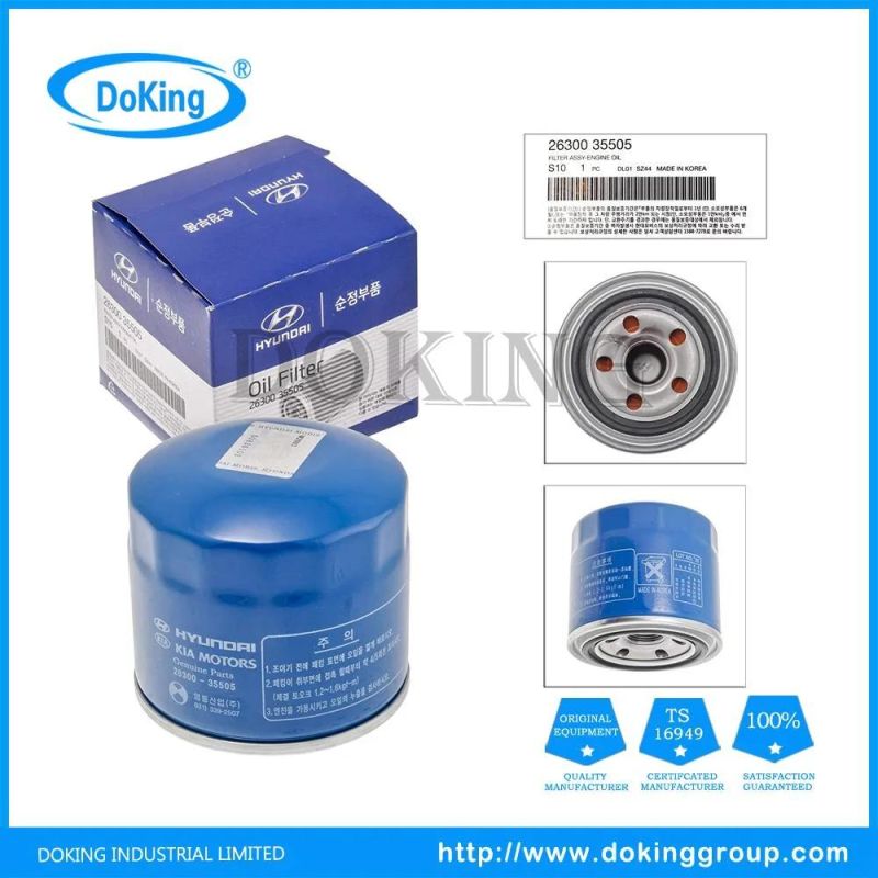 High-Performance Spare Parts Oil Filter 26300-35505 for Korean Cars