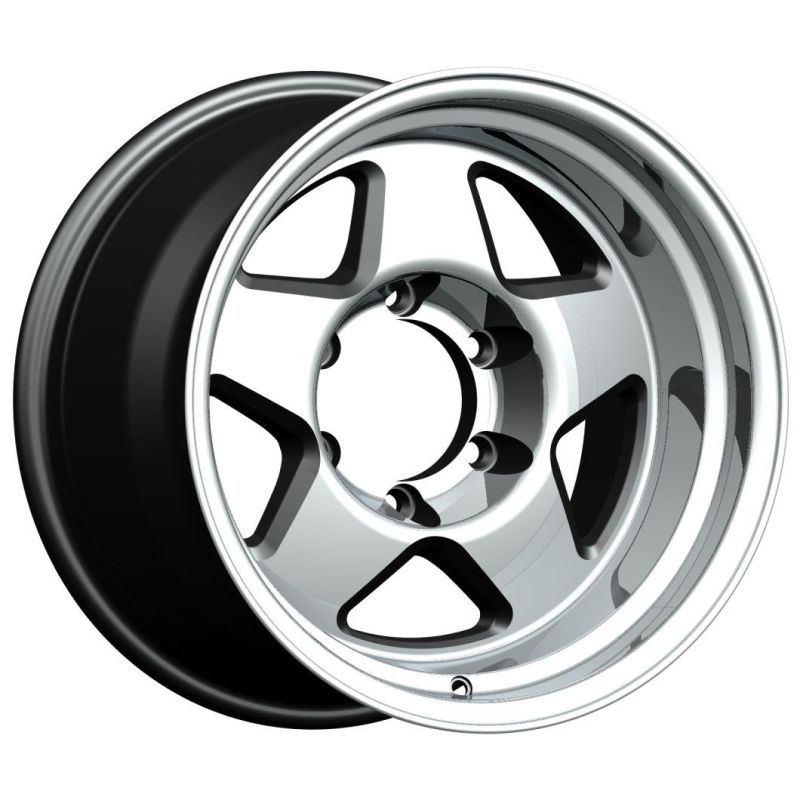 Alumilum Alloy Wheel Rims 16 Inch 6X139.7 -22et Black Machined Face Professional Manufacturer for Passenger Car Tire Wheel