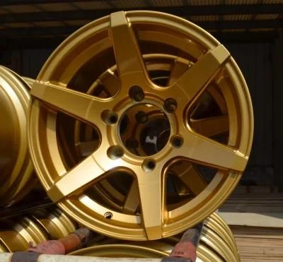 Black Machined Lip Car Rims Shinja Bronze Gold 15*80 Alloy Wheels