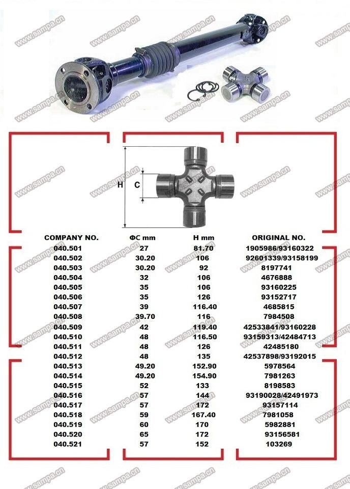 Iveco Truck Spare Parts Universal Joint Cross U Joint