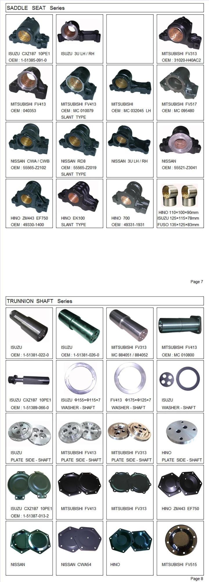 Trunnion Spring Saddle Seat Balance Bracket Slant Type for Hino Heavy Truck Ek100