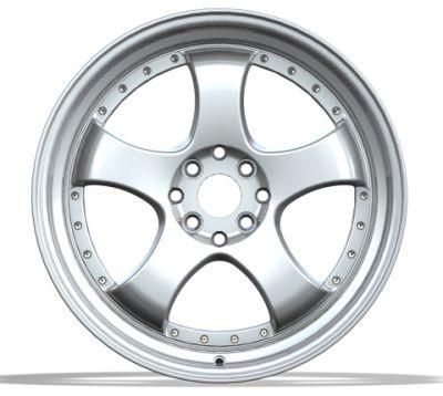 14/15/17/18 Inch Silver Machined Face Passenger Car Wheels 100-114.3 PCD Deep Dish Wheels