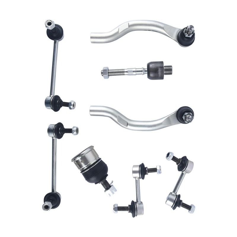 8 Pieces Suspension Kit Includes Front &Rear Stabilizer Link, Front Inner Tie Rod End, Power Steering Tie Rod End and Ball Joint for Honda Accord 08-13