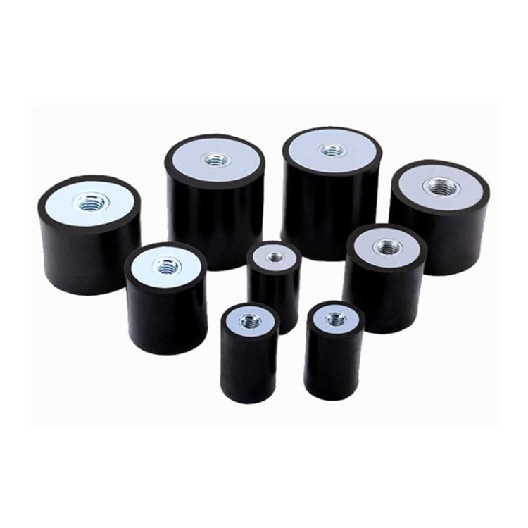 M5 Carbon Steel Vibration Rubber Isolators Thread Rubber Mounts Replaces Anti Vibration Pads Flat Silent Base Block Black