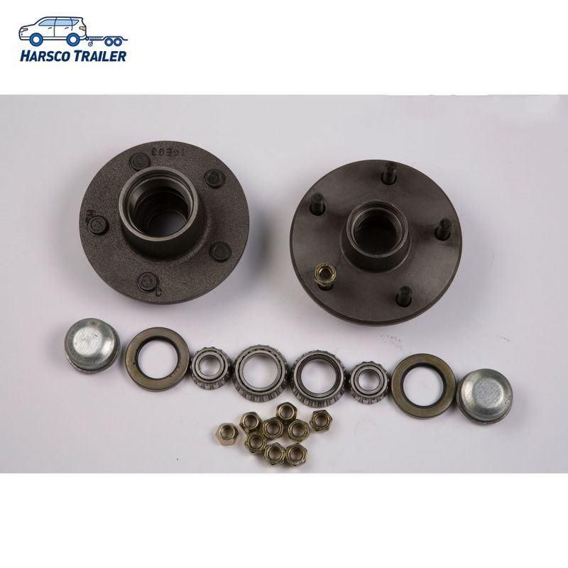 Boat Trailer Hub Kit 4 Bolt 1-1/16 L44649 Black Round Spindles 2,000 Lbs Axle Kit Idler Hubs