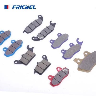 OEM Wholesale Motorcycle Non-Asbestos Semi-Metal Less Metal Rear Brake Pads for Suzuki Harley Honda Italjet Voxan Travertson Megelli