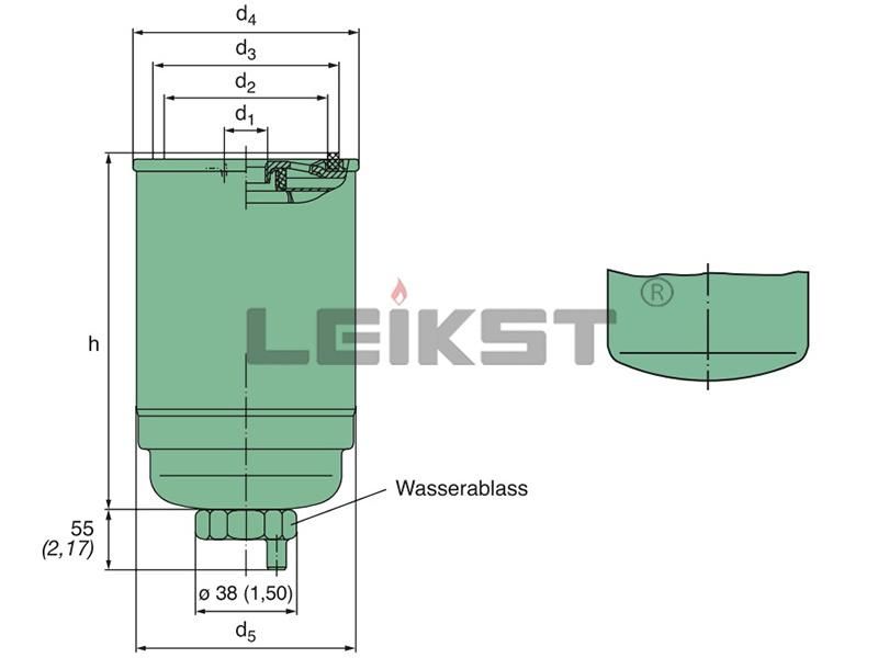 Fs19530/612630060015/Fs19765/Fs19912 Leikst Oil/Fuel/Water Separator Filter for Weichai Wp12 Gas Engine P502489 R15p