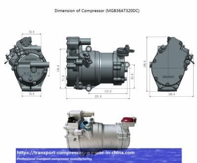 Semi-Hermetic Horizontal Electric Vehicle Transport Scroll Refrigerator Compressor