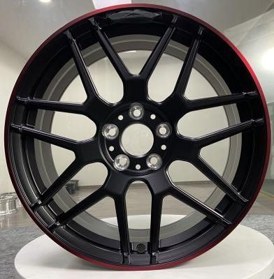 &#160; Alloy Rims Sport Aluminum Wheels for Customized Mags Rims Alloy Wheels Rims Wheels Forged Aluminum with Matt Black+Red Line