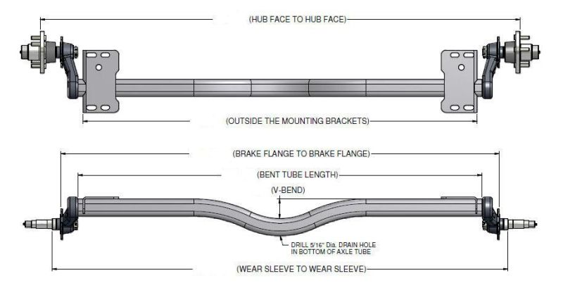 Solid Square Torsion Axle Round Light Duty Trailer Axle