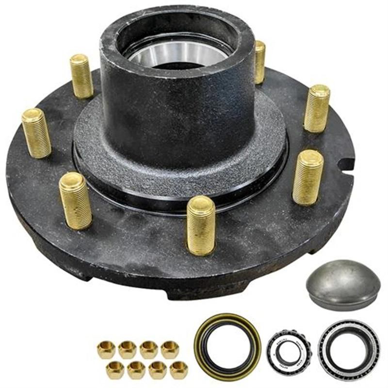 Trailer Hub 8 Lug Bolt 6000 7000# Axle W/Bearings Heavy Duty 9/16" Studs Idler Hub