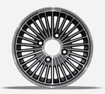 OEM/ODM Aftermarket Alumilum Alloy Wheel Rims 13 Inch 4X100/114.3 PCD -10 Et Black Finish China for Passenger Car Wheel Car Tire