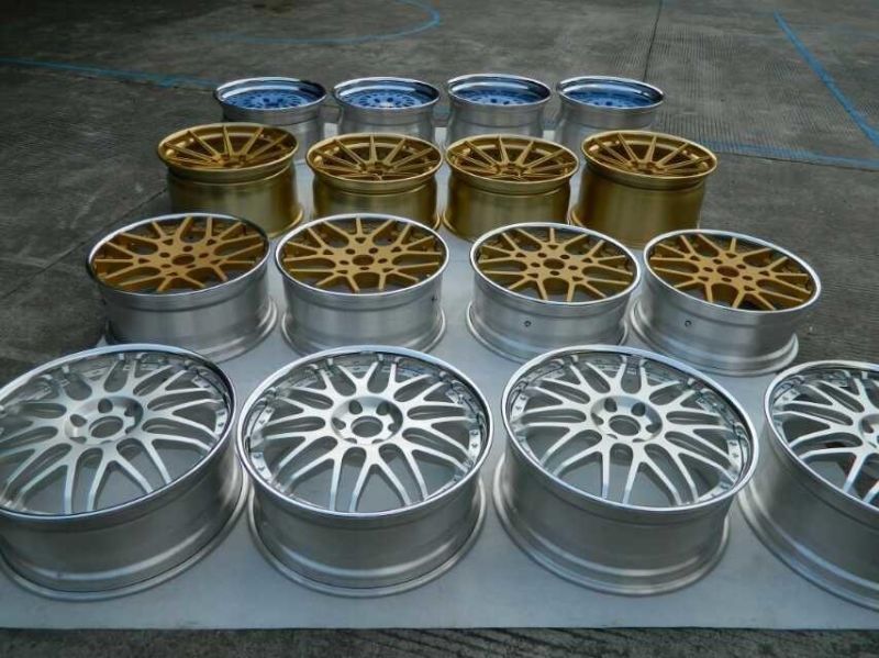 Via/Jwl Certificate Customized Test Alloy 6061-T6 Polished 12-26 Inch 2 Piece 3 Piece Forged Wheels Auto Parts for Replica Mag Cars for BMW/Benz Made in China