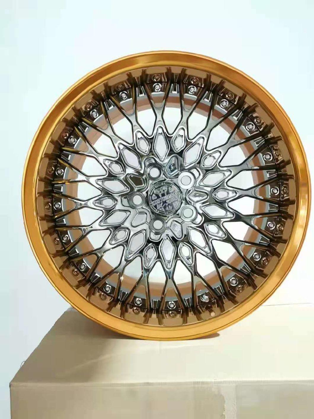 China OEM 15/16/17/18/19/20 Inch 4X100/4X114.3/4X108/5X100/5X114.3/5X112/5X120 Polish Lip BBS Auto Racing Car Aluminum Alloy Wheel Rim