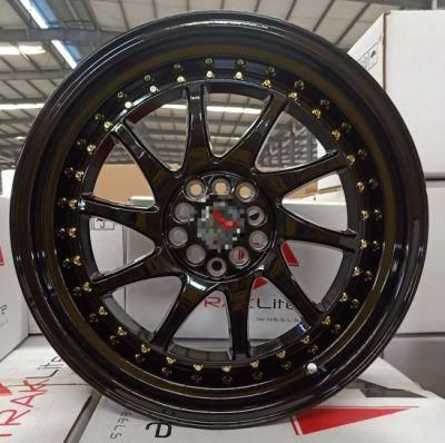 Sj Via TUV Aluminum Alloy Wheel 18X9.5 5X100/114.3 Gloss Black Passenger Car Wheels OEM ODM Aftermarket Car Rims Factory Direct Alloy Rims