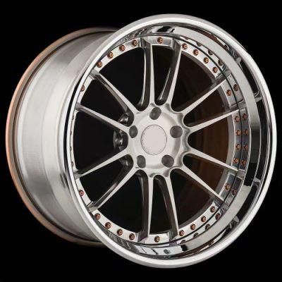 Professional Custom Forged Wheels High Polished Shine Lip Forged Wheels 2 Pieces Deep Dish Car Rims