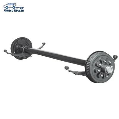 3500KG Capcaity,PCD 8-165.1,76*6mm Round Tube 12 inch Hydrualic Drum Brake Axle