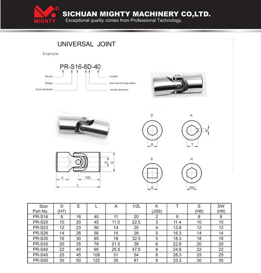 CNC Machining Service Flexible Universal Single Joint Shaft Coupling Universal Joint Joint Cross Bearing