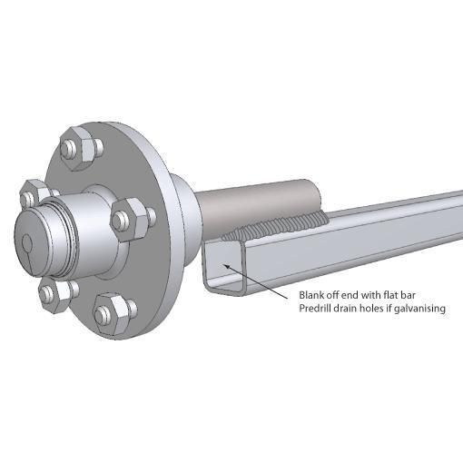 Overlay Trailer Axles-60mm Round Tube Beam Size-40mm Round Stub Axlesize-1150kg Capacity