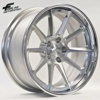 Polished Deep Lip Two-Piece Forged Car Rim Aluminum Alloy Wheels