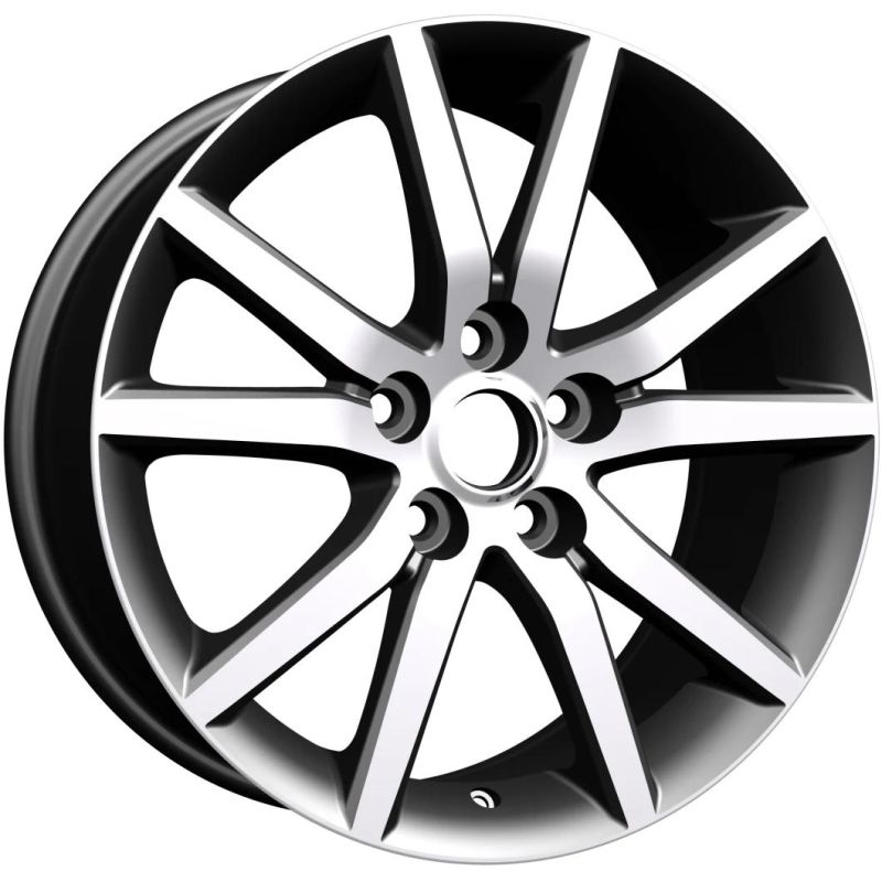 Professional Manufacturer Alumilum Alloy Wheel Rims 18 Inch 5X100-120 35-50 Et Black Machined Face for Passenger Car Wheel Tires