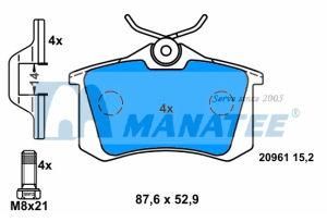 Rear Disc Brake Pads for Volkswagen Beetle Golf Jetta Passat 1H0 698 451 E