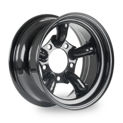 Black Steel Wheels 5 Pipes 5 Split Spoke Wheel 16X8&quot; 5X165