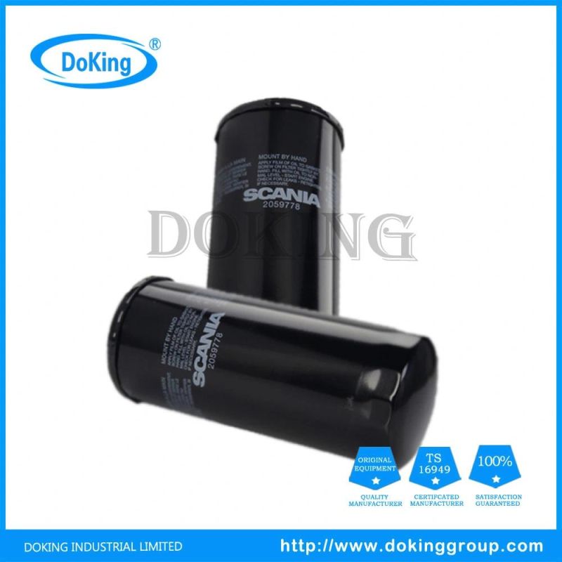 Auto Parts Oil Filter 2059778 for Trucks and Excavators