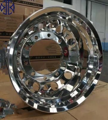 22.5X8.25 Truck Trailer Dump Heavy Duty Machined Polished Forged OEM Brand Alloy Aluminum Wheel Rim