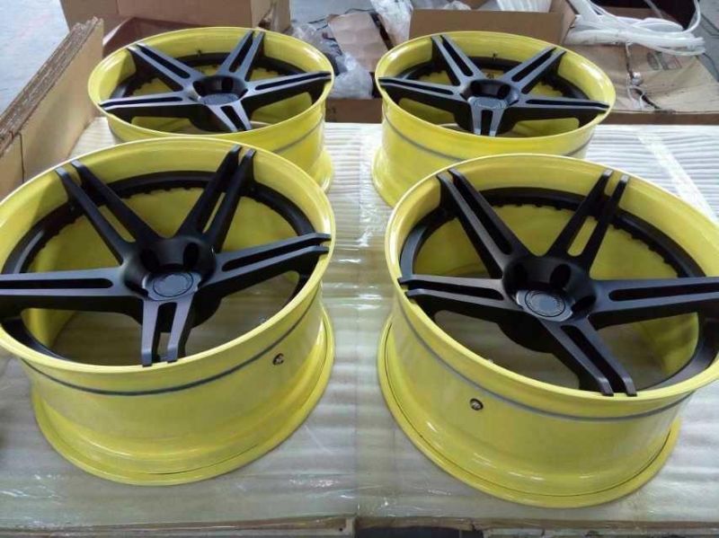 Professional Custom 18 19 20 21 22 24 26 Inch Deep Dish Milled Lip Milled Window Gold Chrome 2 Pieces Forged Wheels Rims