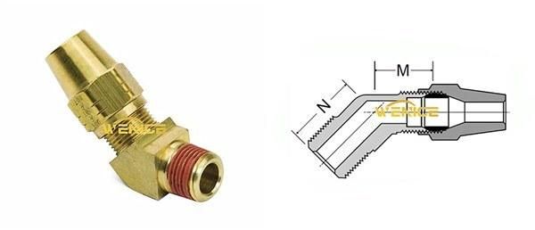 Air Brake Systems Brass Fitting 45 Degree Male Elbow for Air Brake Brass Fittings 45 Degree Male Elbow