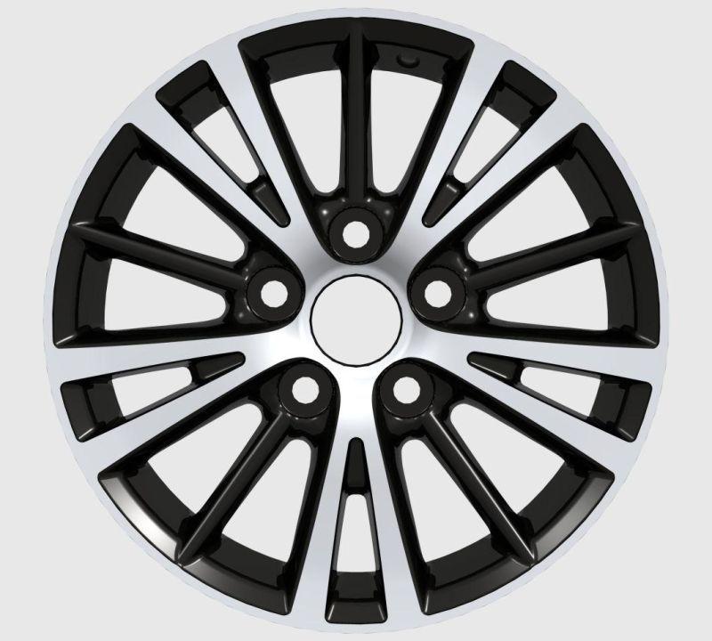 OEM/ODM Alumilum Alloy Wheel Rims 15X6.0 Inch 5X114.3 PCD Black Machined Face and Lip Professional Manufacturer for Passenger Car Wheel Car Tire