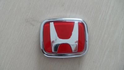 RED Front Rear Back Logo Emblem Badge Cover For Honda