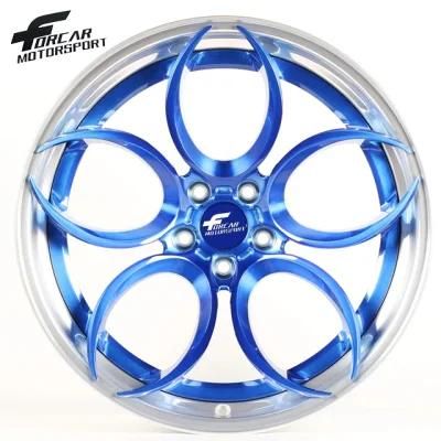 Customized 2 Piece Super Deep Concave Polished Lip Forged Wheel