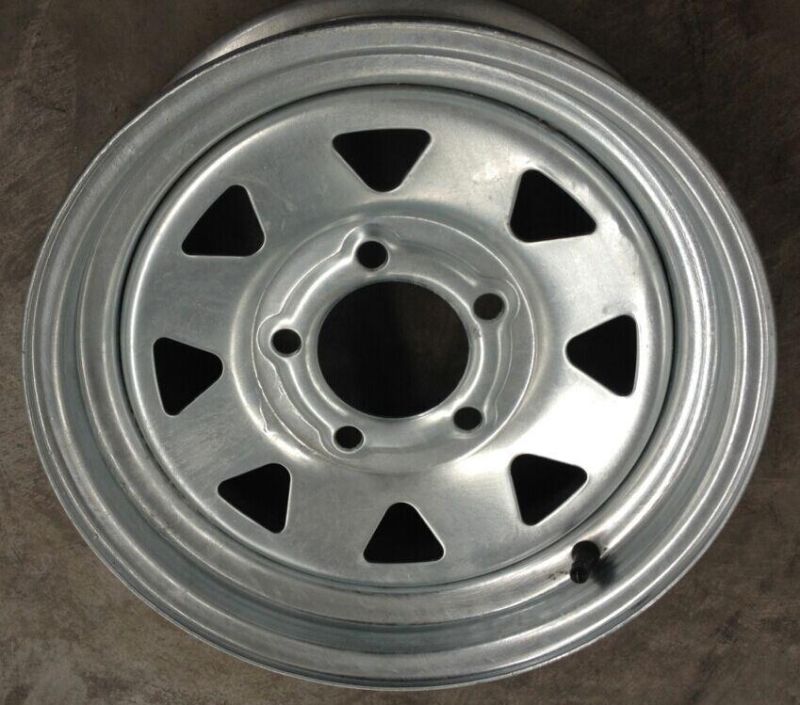 8 Spoke Hourse and Boat Trailer White Steel Wheel Rim